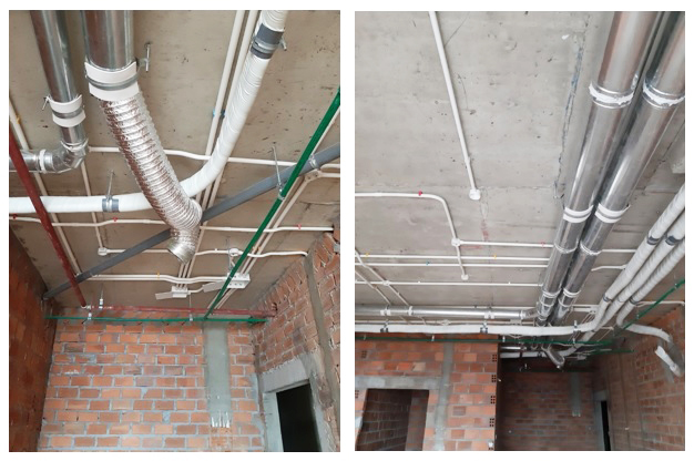 Hệ thống ống luồn dây, ống thông gió, ống đồng điều hòa trên trần